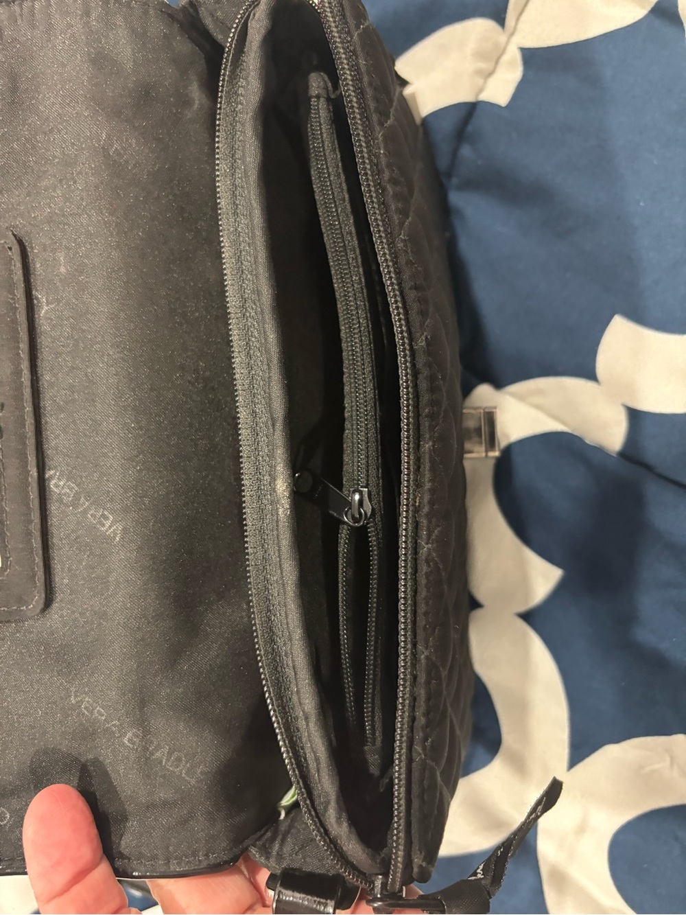 Vera Bradley Black Quilted Shoulder Crossbody Bag - Picture 6 of 12